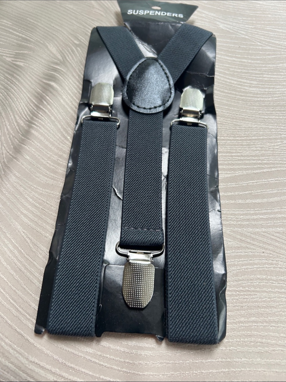 Black Kid’s Elastic Clip Suspenders